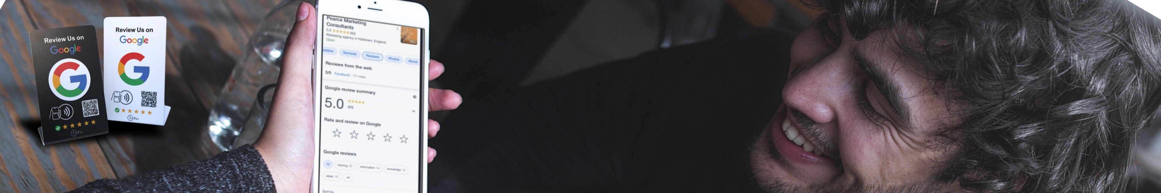 TAPro NFC Google Review Cards & Stands