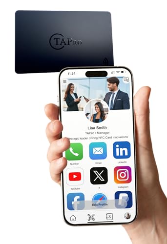 Digital Business Card NFC in Valet Size & Digital Business Card NFC- Mini for the Back of Your Phone or Laptop (Includes Sticker) - Pro Pruner