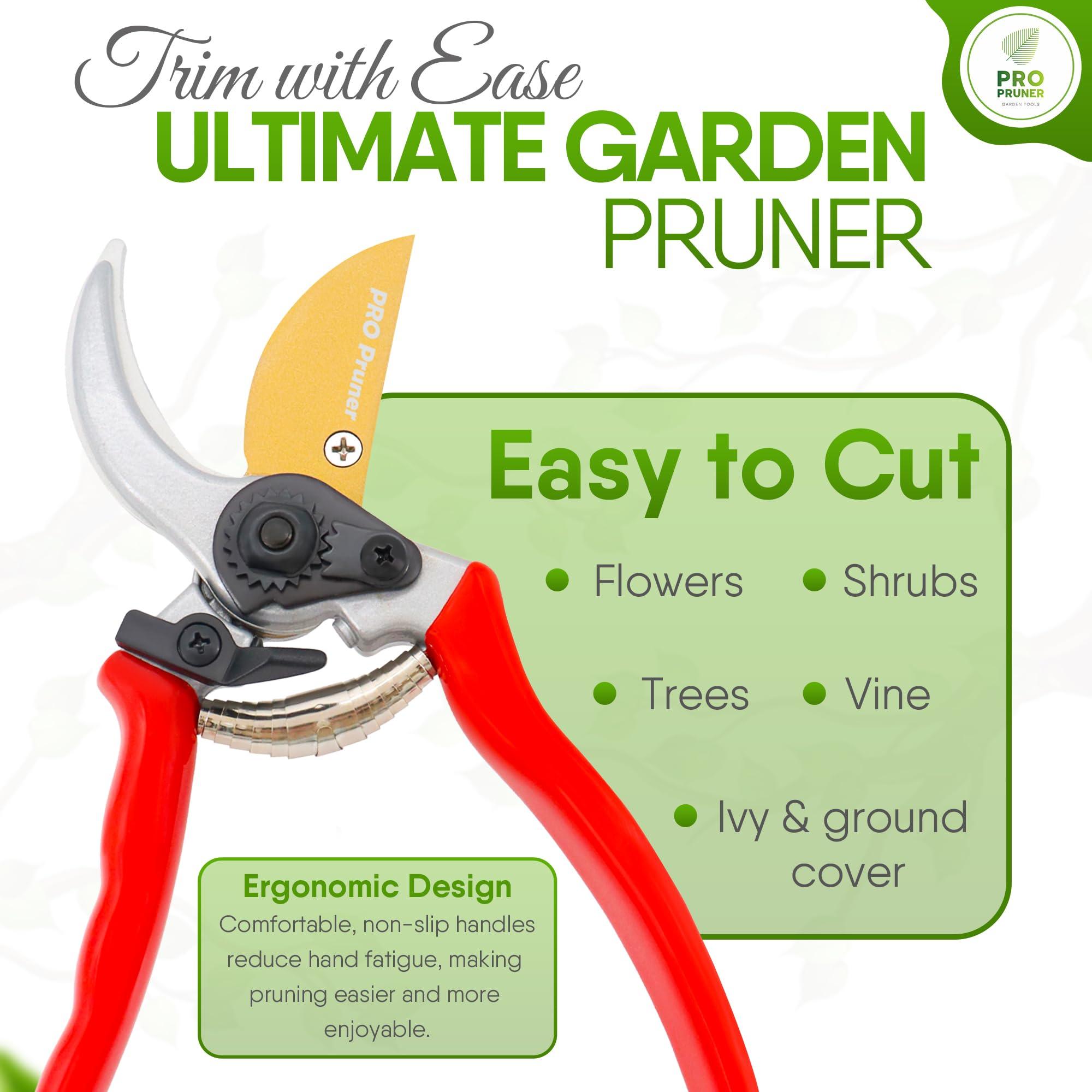 Professional Premium Bypass Pruning Shears, Use as Pruners, Garden Shears, Heavy Duty Handheld Garden Pruning Shears for Gardening, Pruning Scissor Tool - Pro Pruner