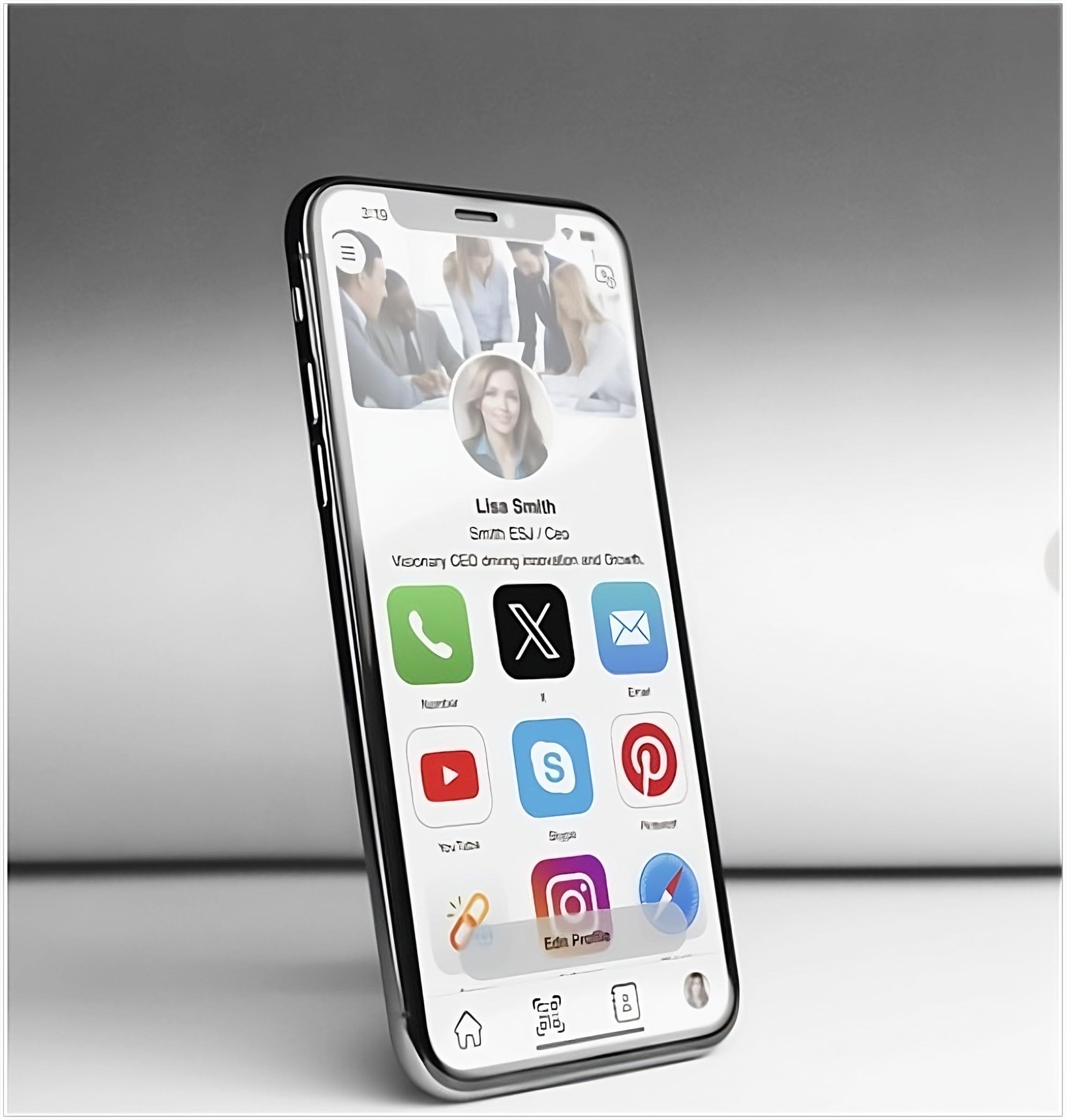 Digital Business Card NFC-Mini by TAPro, Contact Info via NFC Card Tap or Scan QR Code iPhone or Android - Pro Pruner