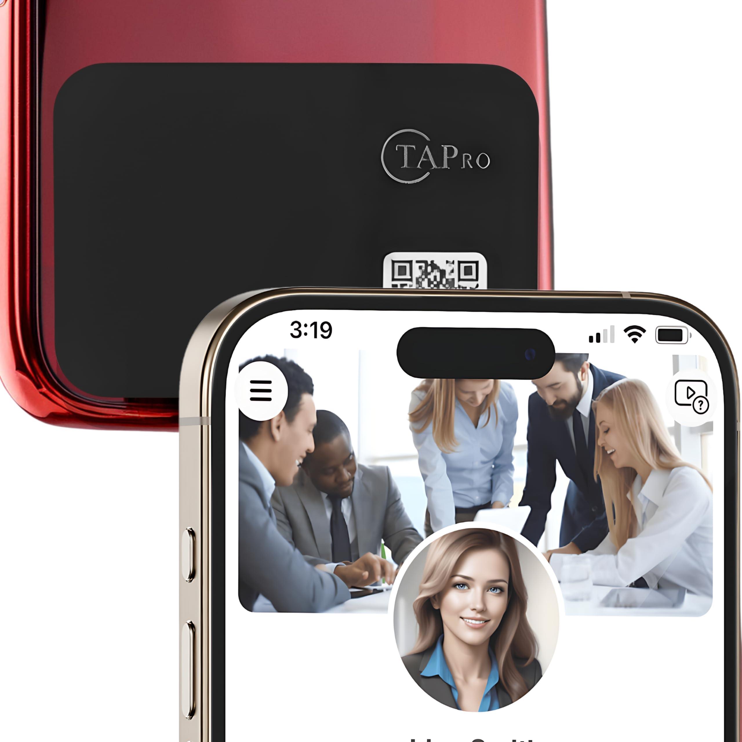 Digital Business Card NFC-Mini by TAPro, Contact Info via NFC Card Tap or Scan QR Code iPhone or Android - Pro Pruner