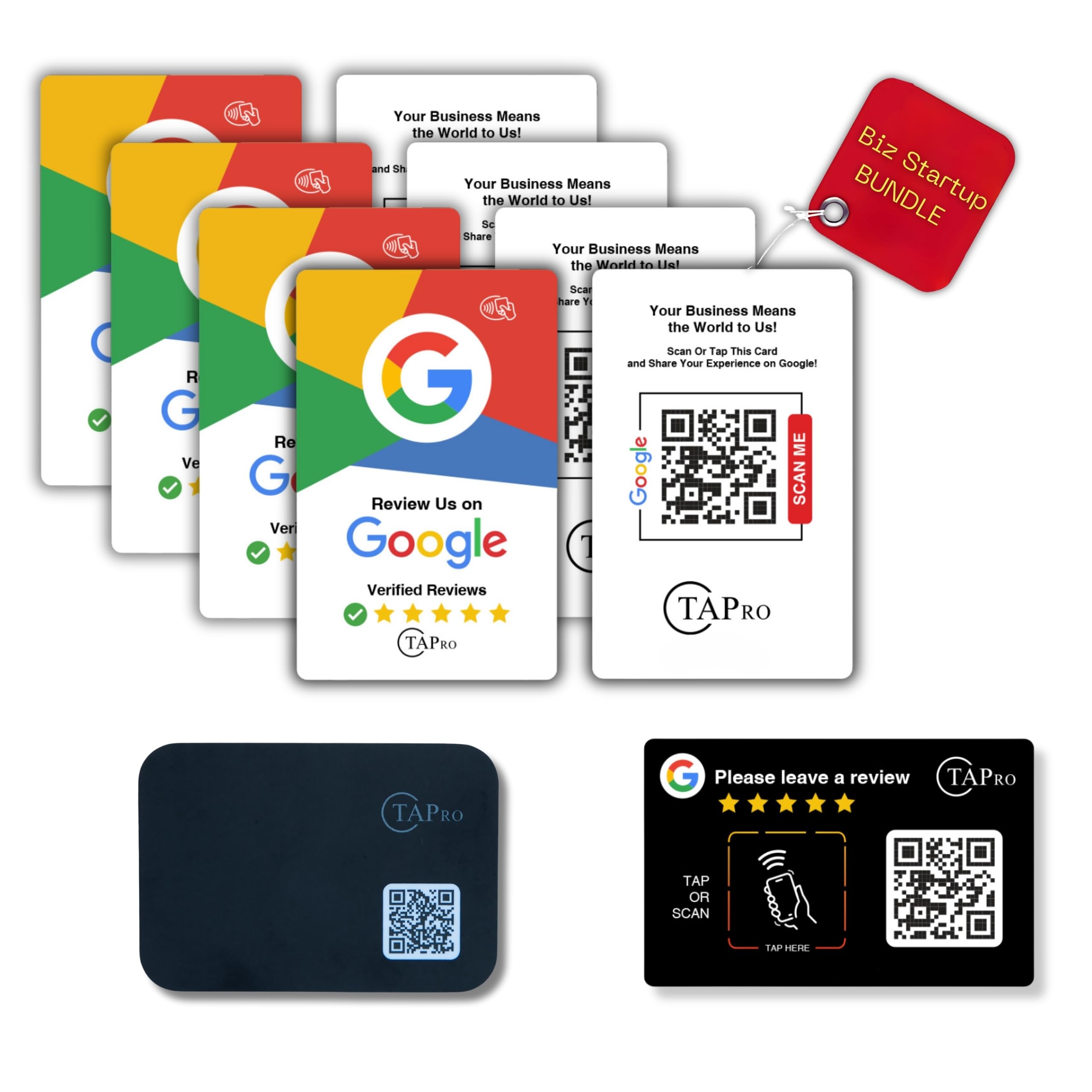 Bundle-1 Digital Business Card Min,1 Card Google Review, Google Review Card (3Pack) 1 Google Review 3M Sticker - Pro Pruner