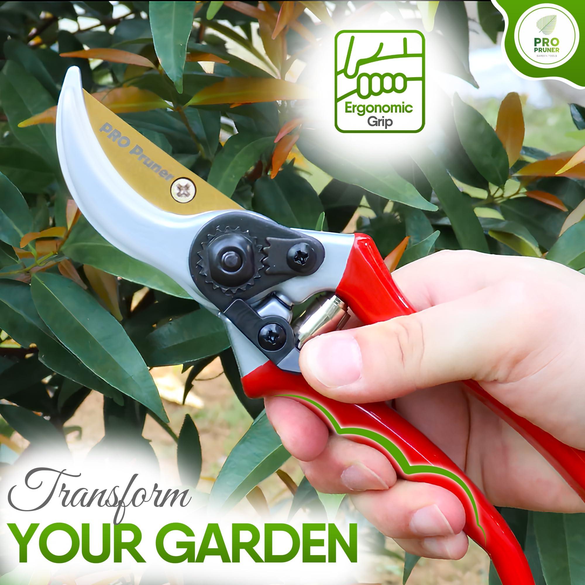 Professional Premium Bypass Pruning Shears, Use as Pruners, Garden Shears, Heavy Duty Handheld Garden Pruning Shears for Gardening, Pruning Scissor Tool - Pro Pruner