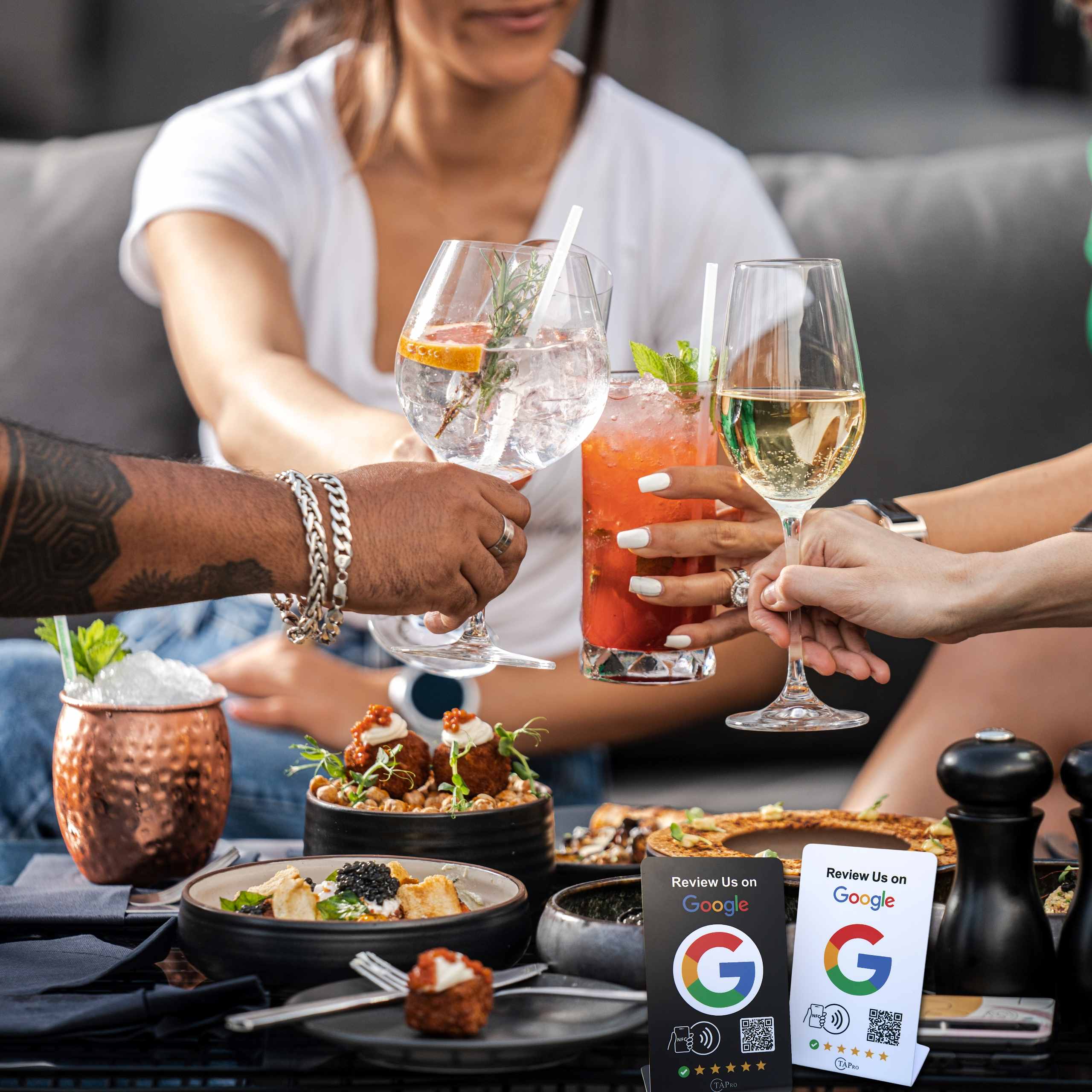 2 Google Review Stands Bundle - NFC & QR Tap for Instant Reviews 