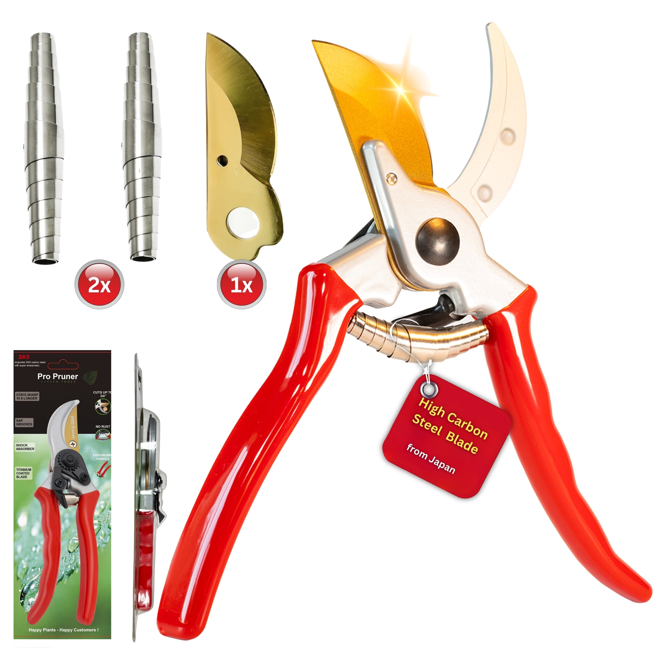 ClassicPRO Garden Shears -Titanium Blade - Heavy Duty Bypass Pruners for Trees, Plants, Shrubs - Pro Pruner