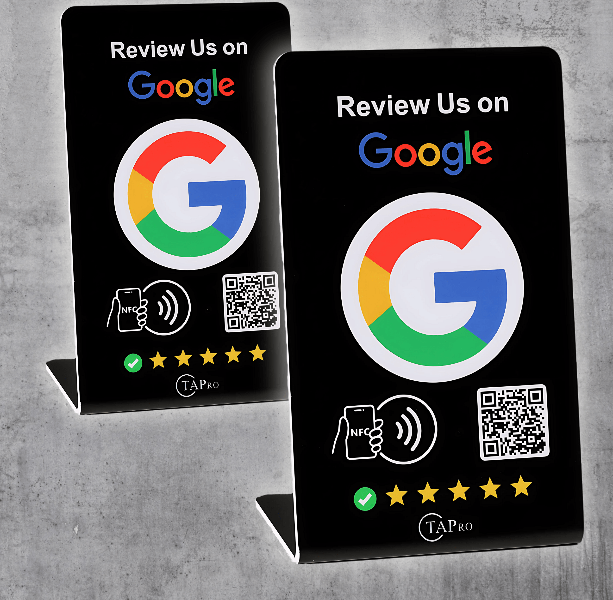 Google review stand, NFC review card, QR code review card