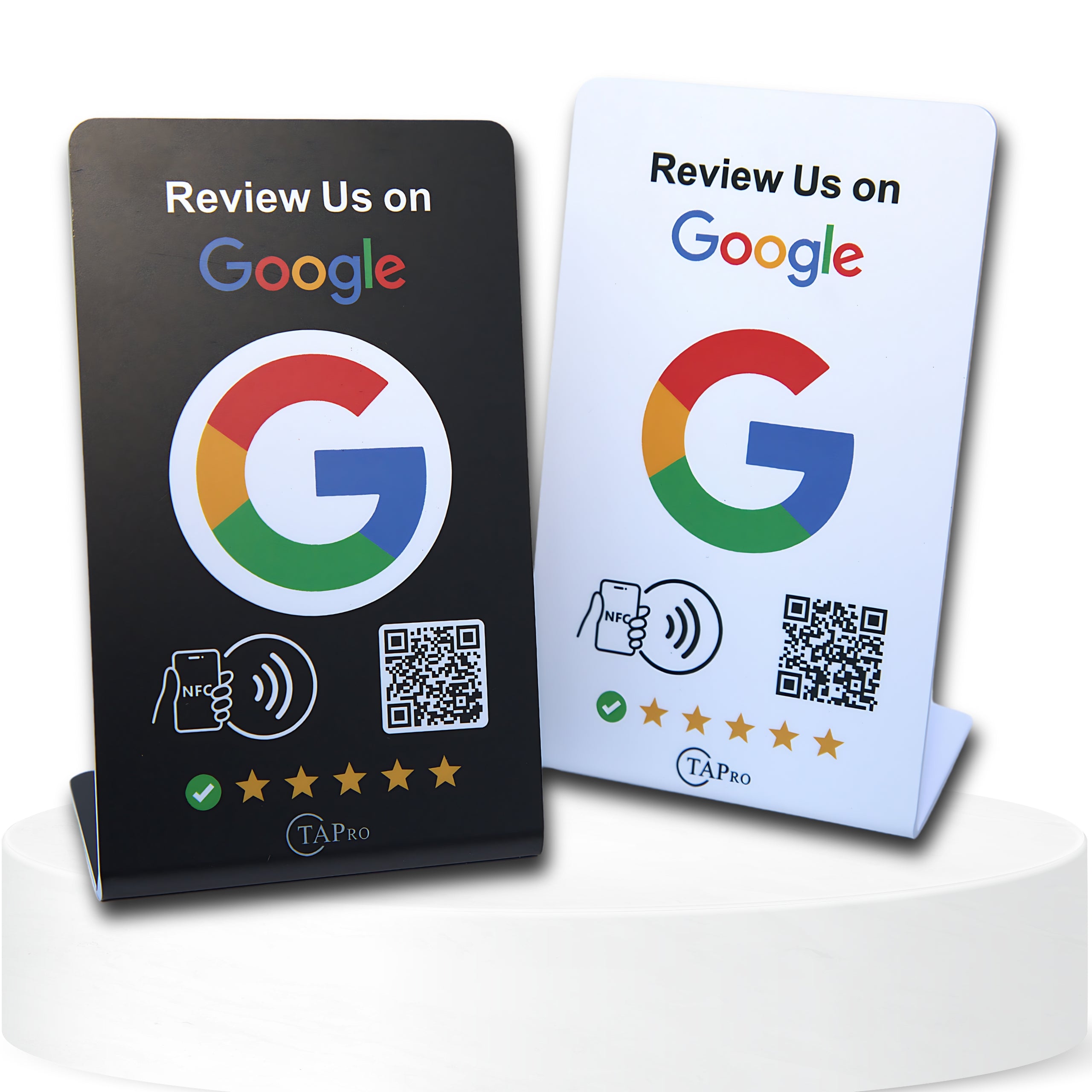 2 Google Review Stands Bundle - NFC & QR Tap for Instant Reviews 