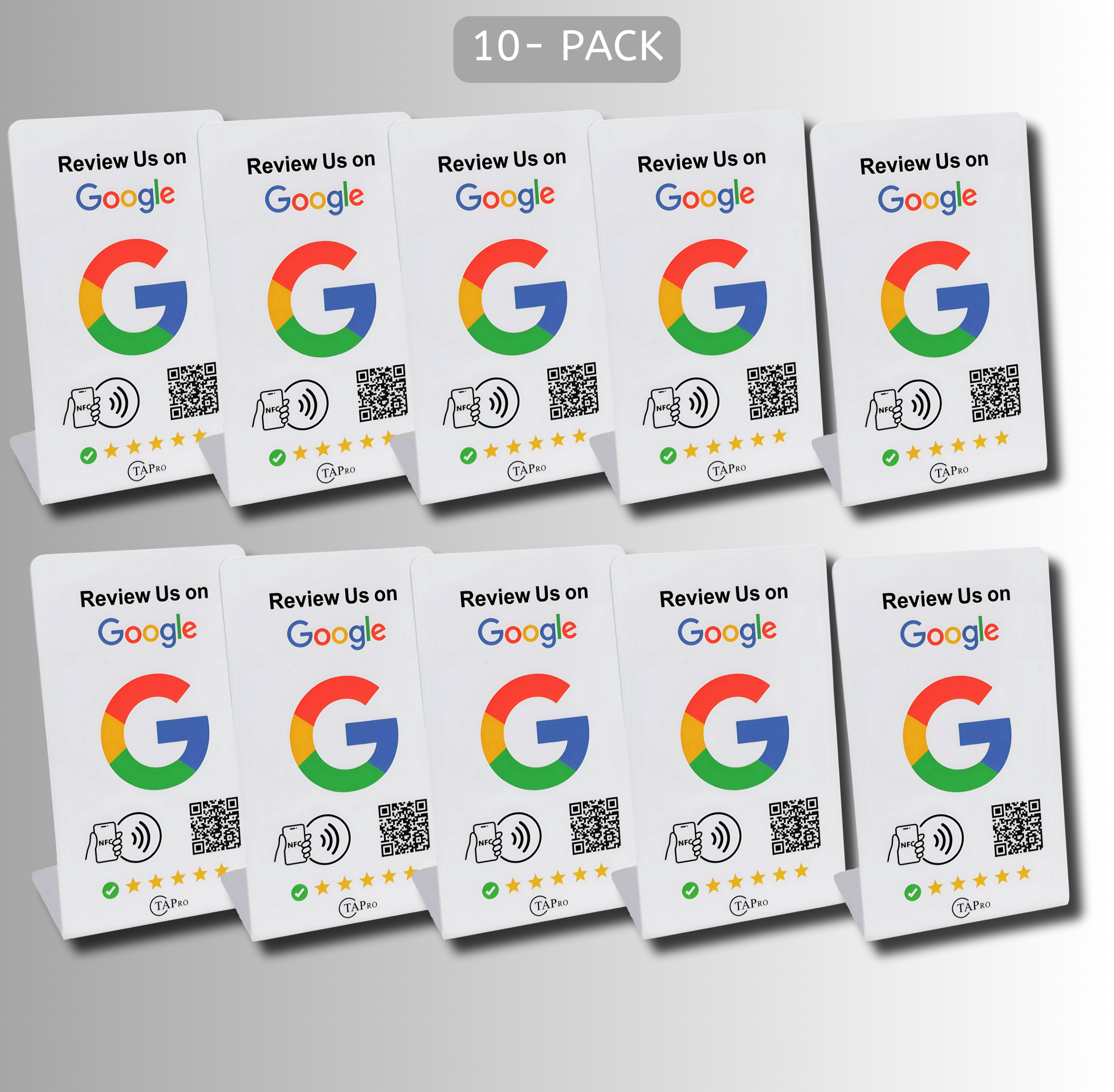 Google Review Stand Nfc with QR Code-TAPro (White) - Pro Pruner