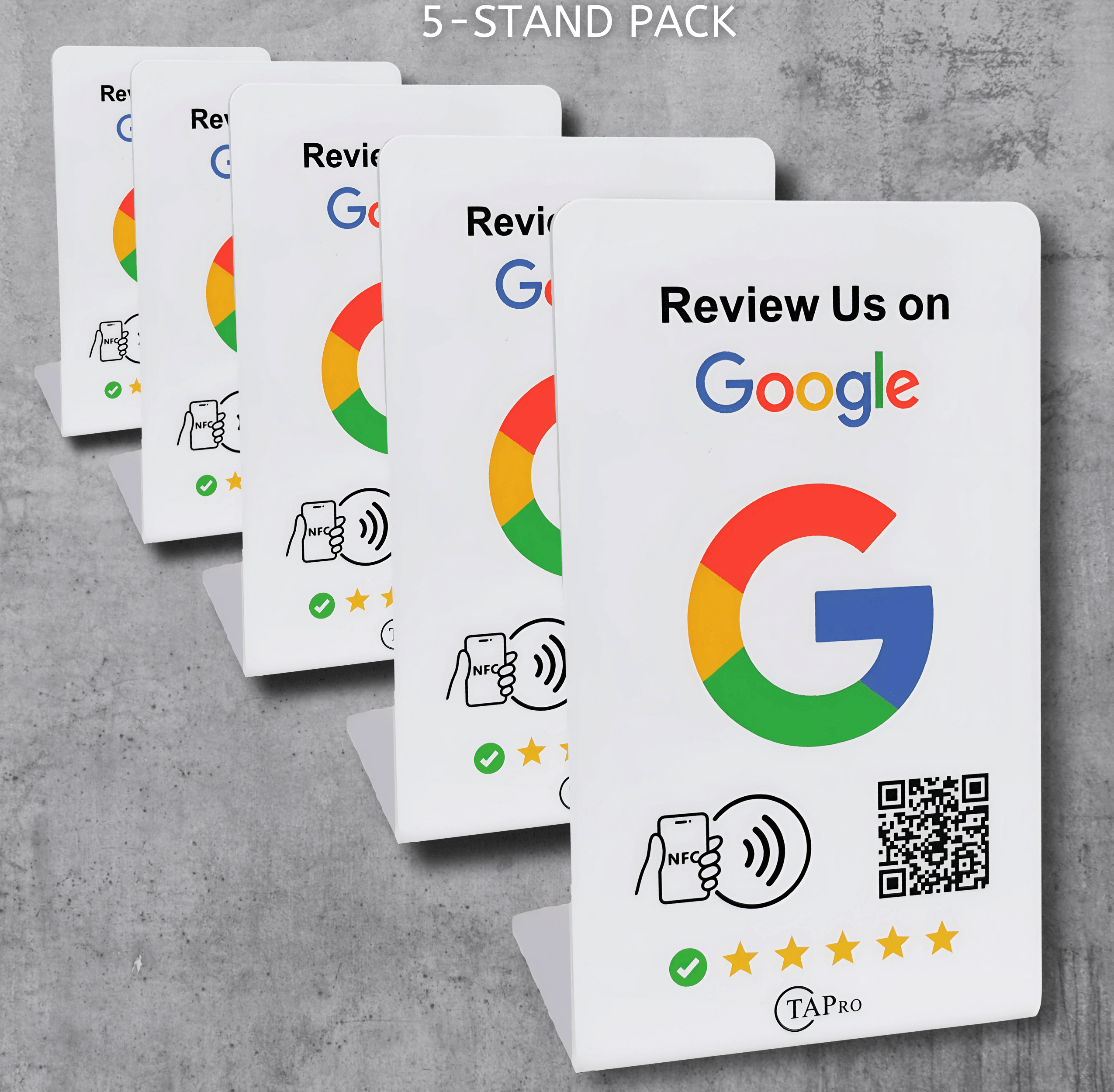 Google Review Stand Nfc with QR Code-TAPro (White) - Pro Pruner