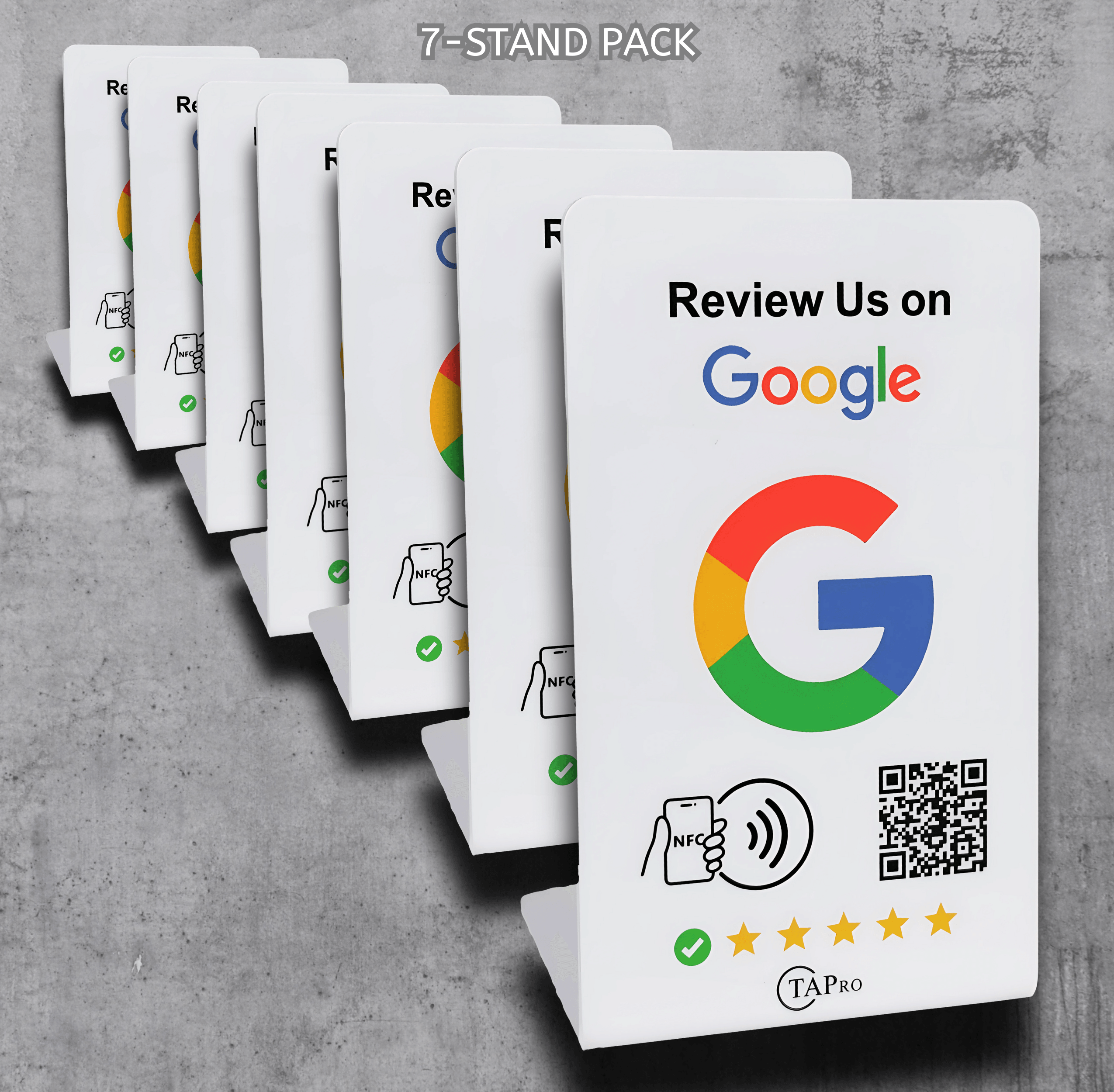 Google Review Stand Nfc with QR Code-TAPro (White) - Pro Pruner