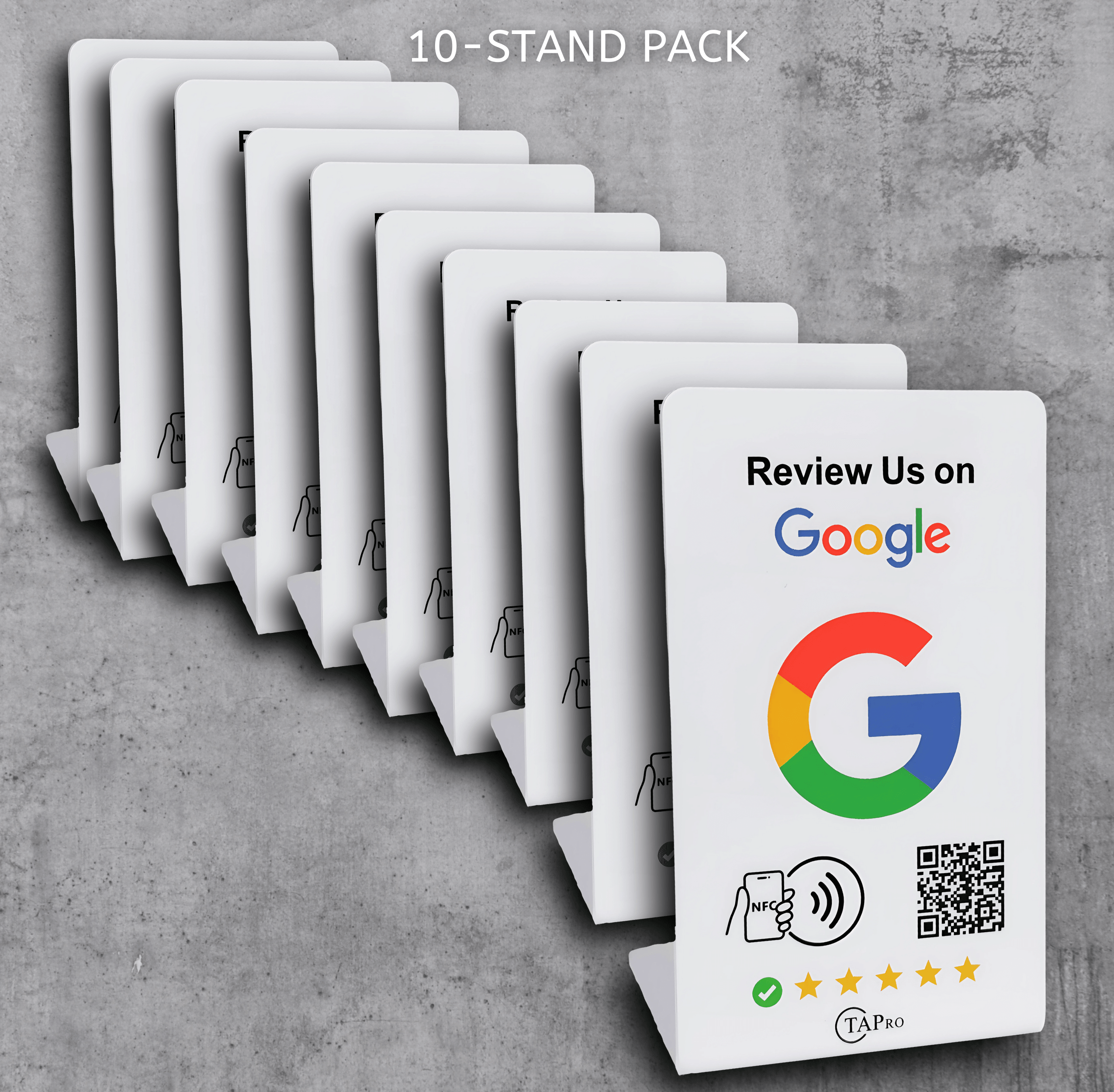 Google Review Stand Nfc with QR Code-TAPro (White) - Pro Pruner