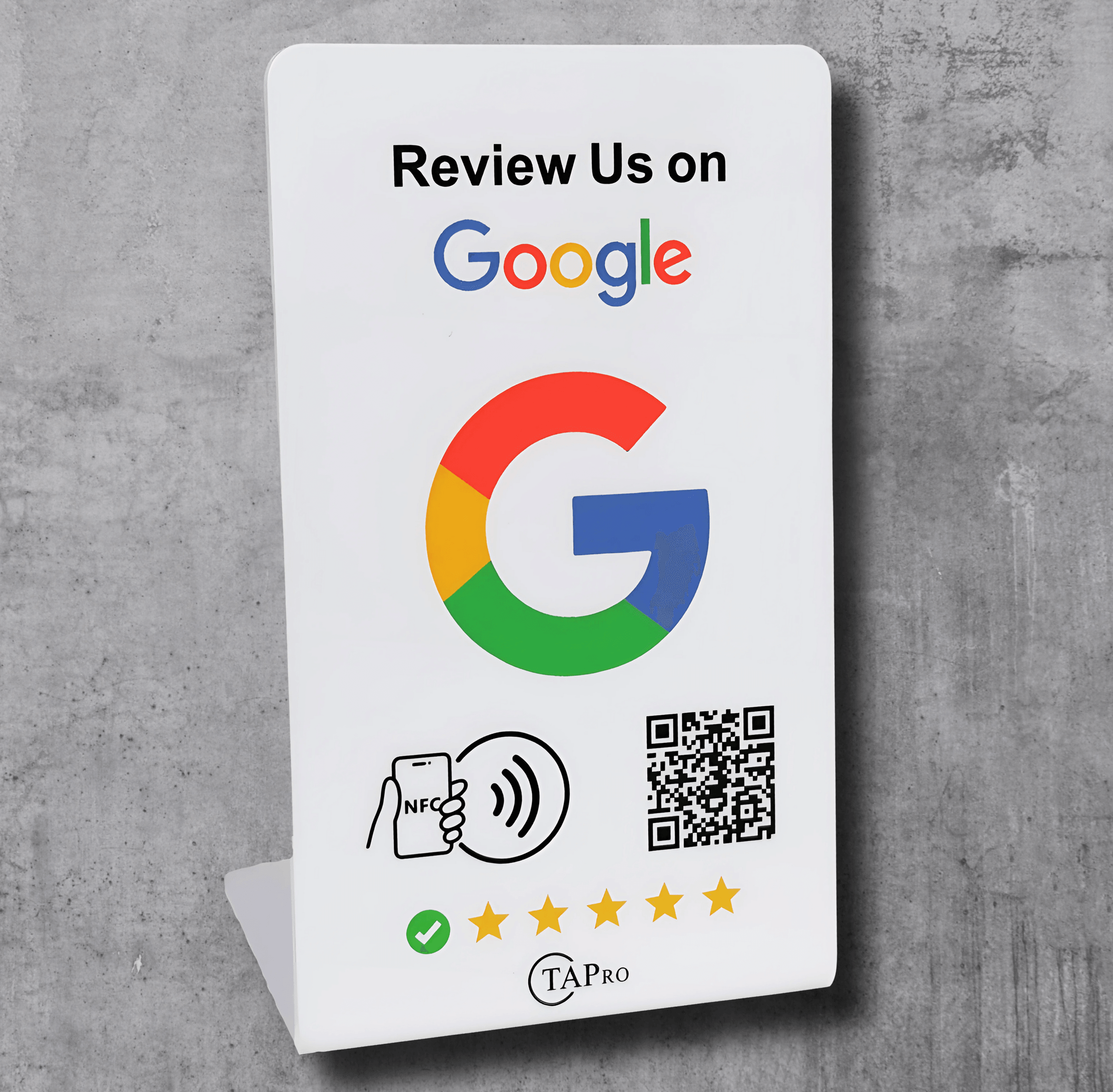 Google Review Stand Nfc with QR Code-TAPro (White) - Pro Pruner