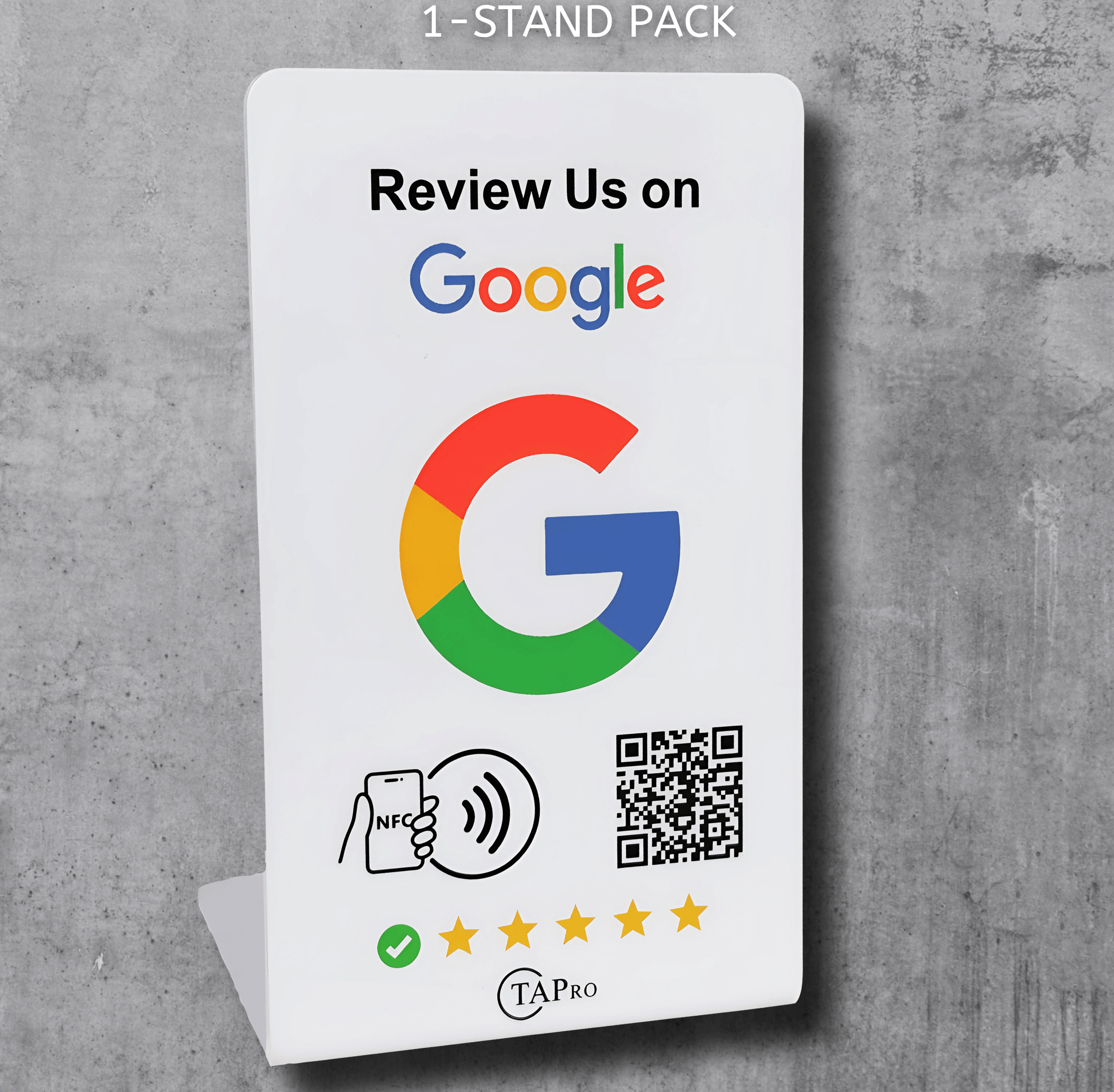 Google Review Stand Nfc with QR Code-TAPro (White) - Pro Pruner