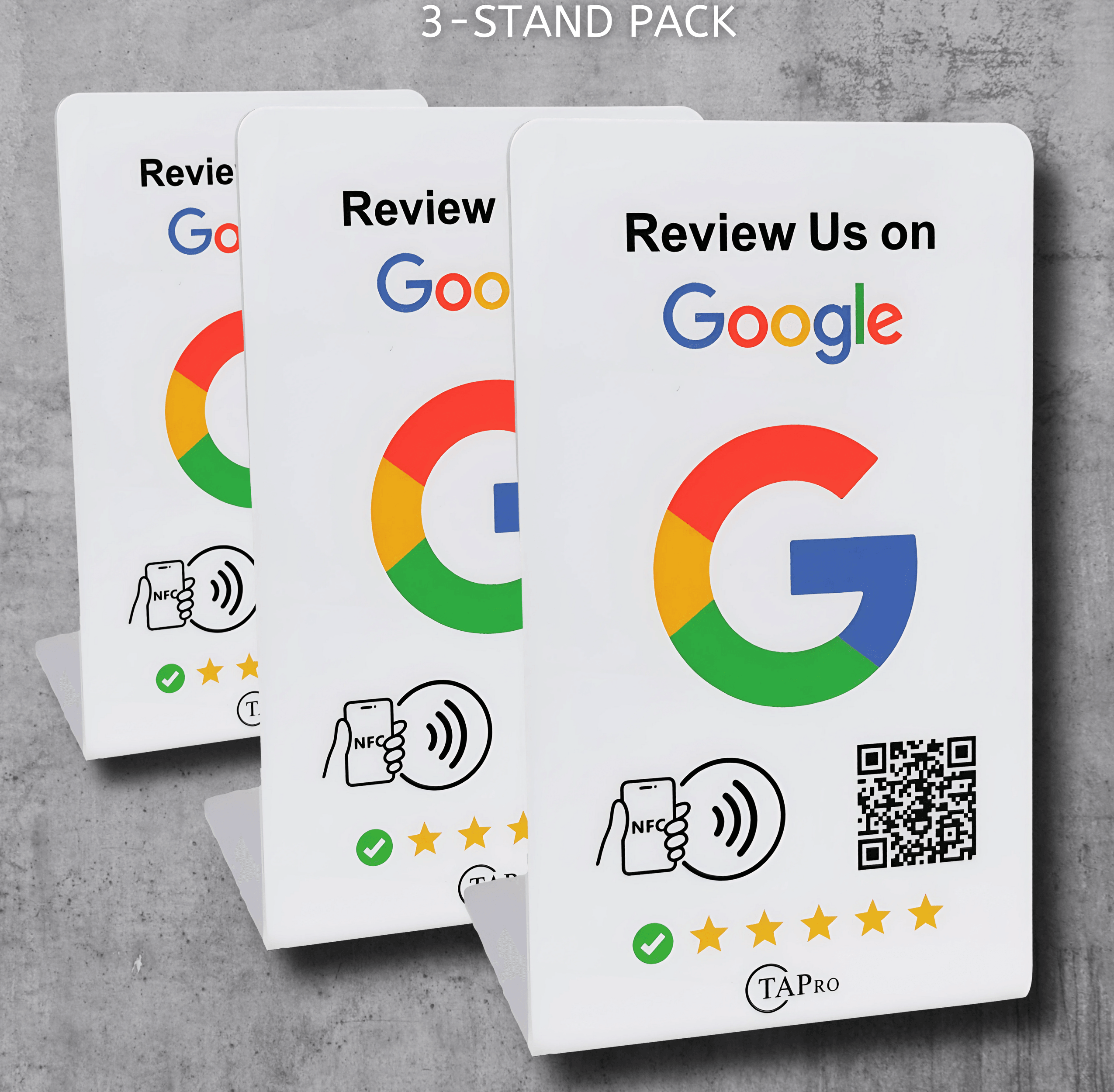 Google Review Stand Nfc with QR Code-TAPro (White) - Pro Pruner