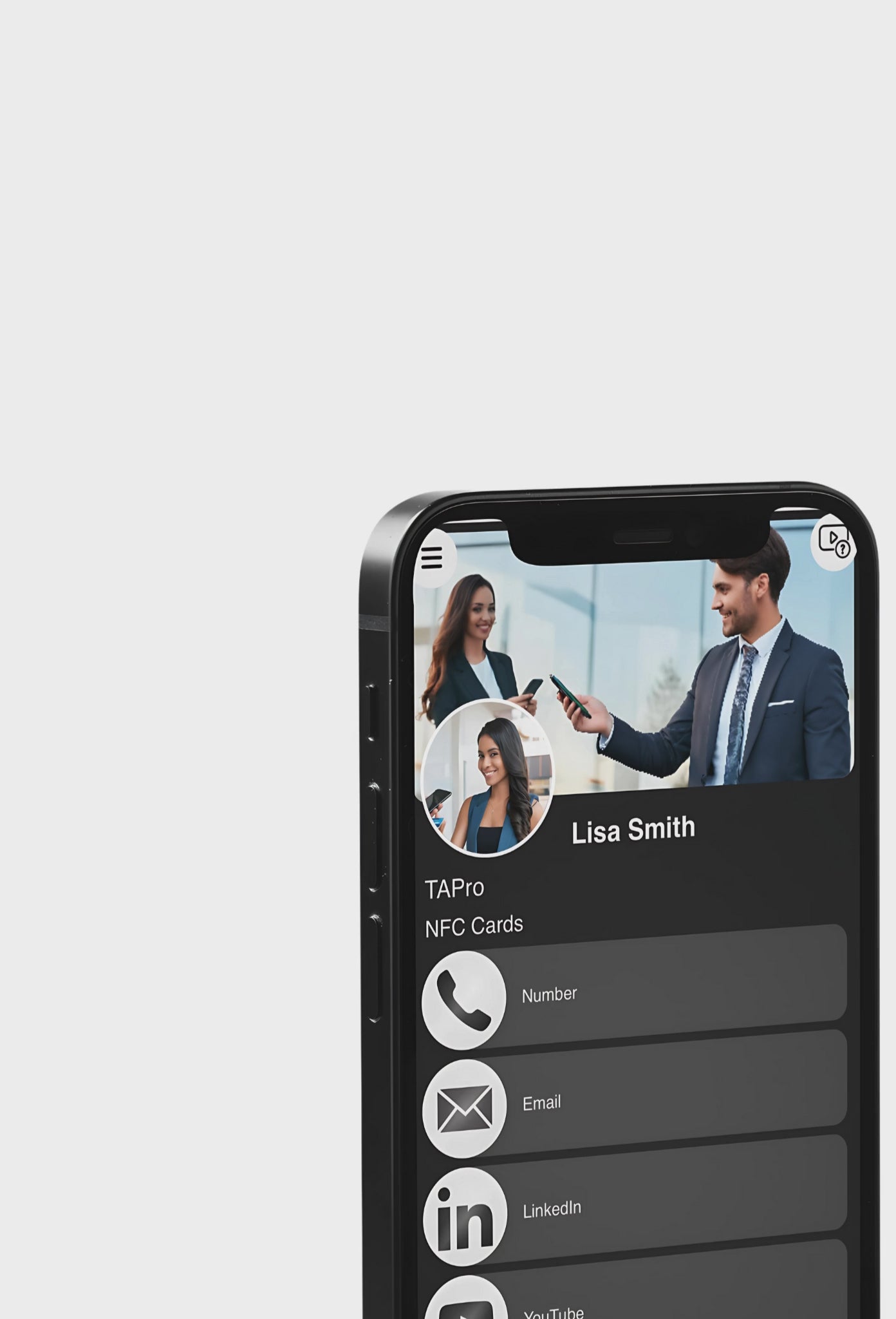 Digital Business Card NFC-Mini by TAPro, Contact Info via NFC